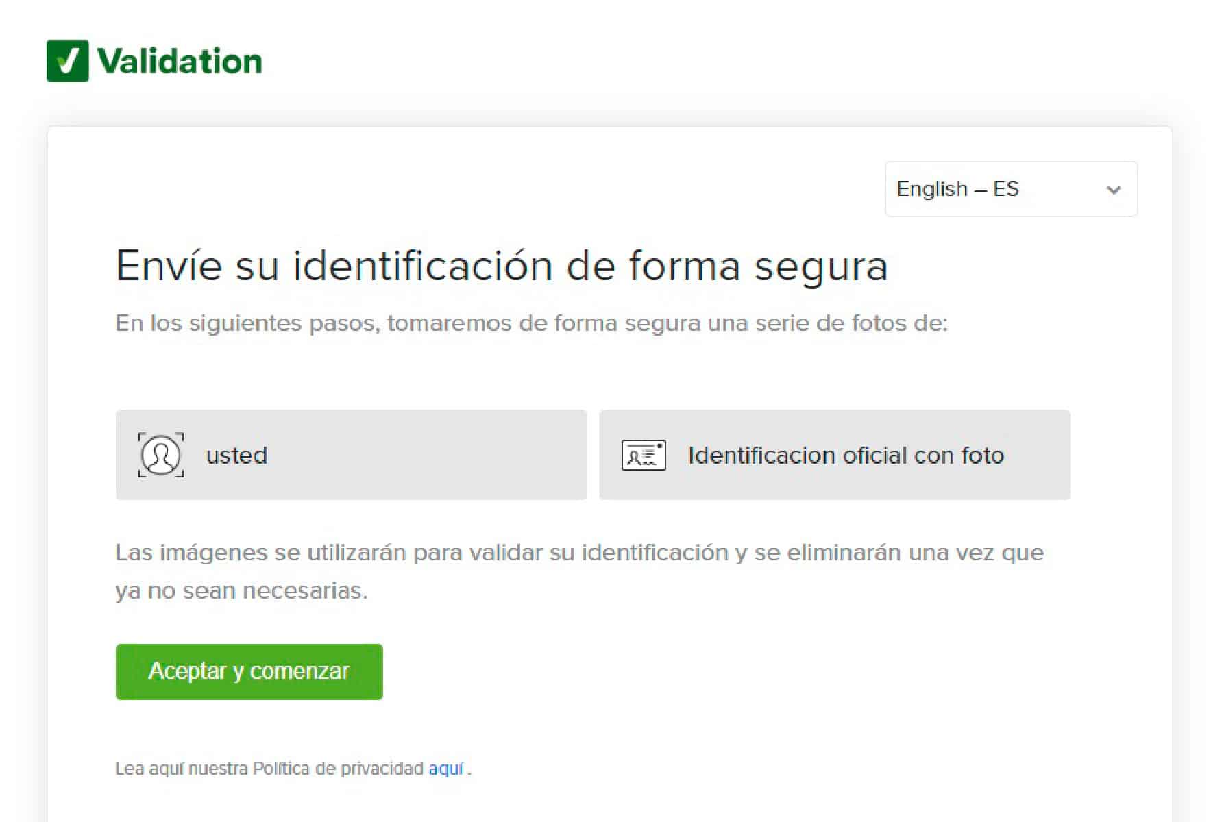 Validacion del Registro