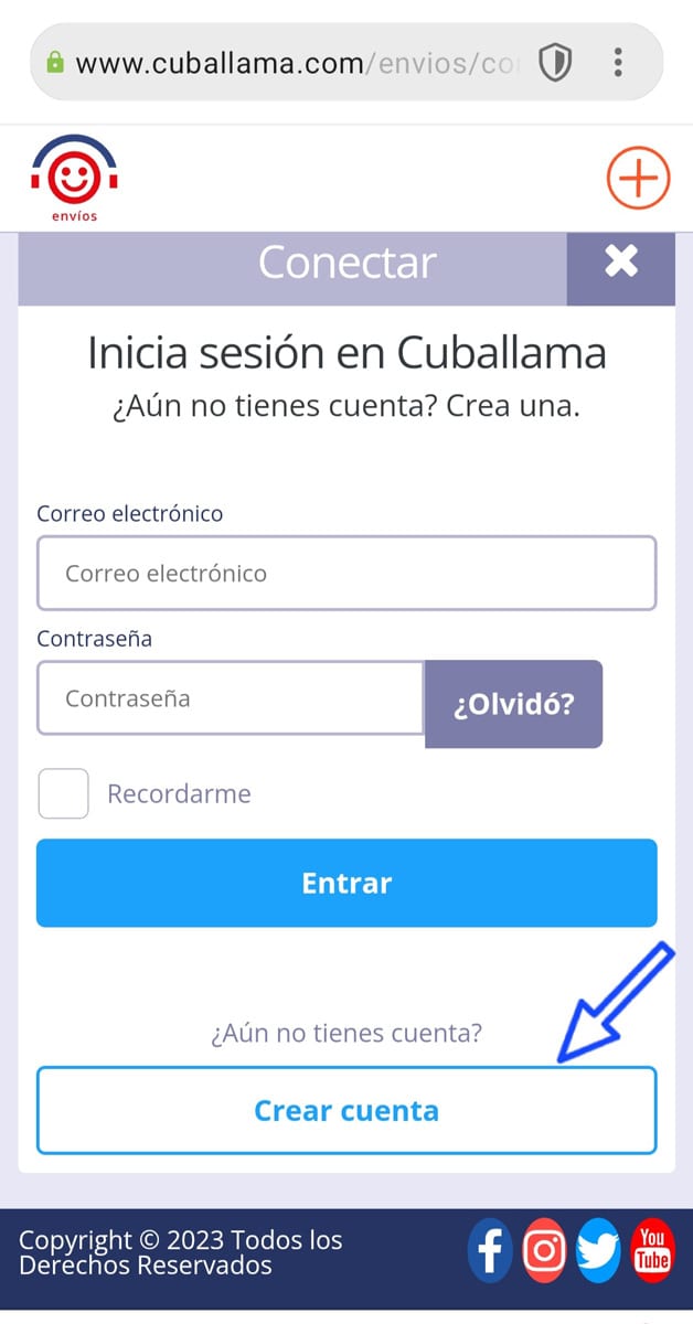 crear cuenta cuballama