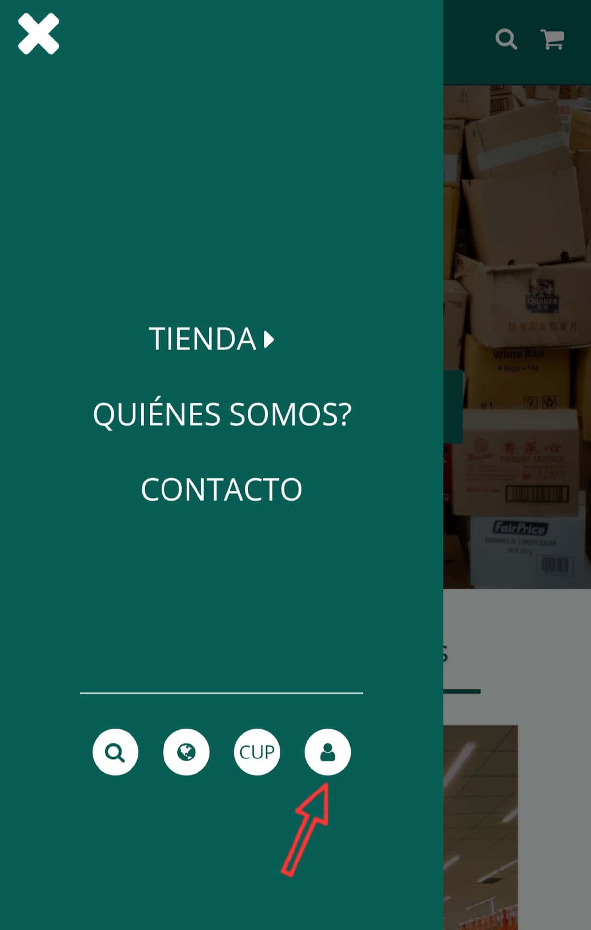 Icono de Usuario en Tienda Online Selva